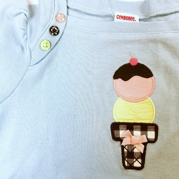 NWT Gymboree Girl Multi Dot Capri Pant & Ice Cream Cone Tee Size 4 - Picture 6 of 7